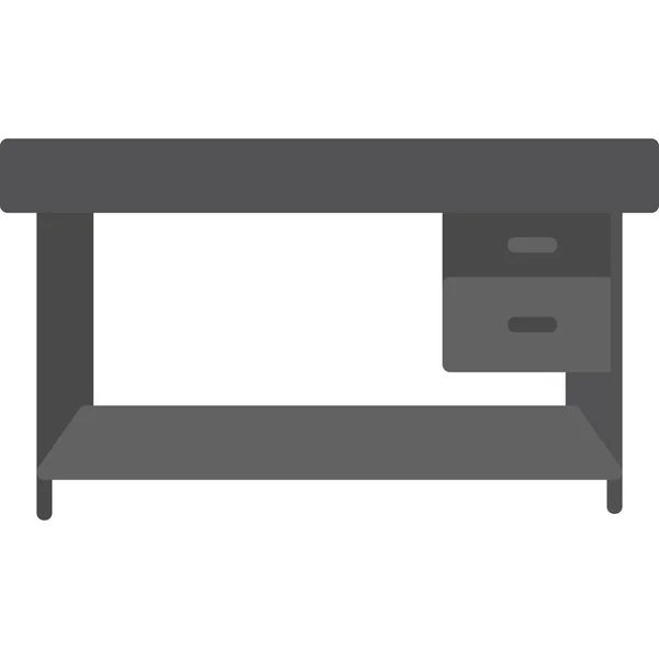 Irodaasztal Web Ikon Egyszerű Illusztráció — Stock Vector