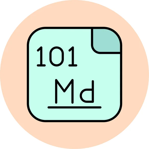 Mendelevium Est Élément Synthétique Avec Symbole Anciennement Numéro Atomique 101 — Image vectorielle