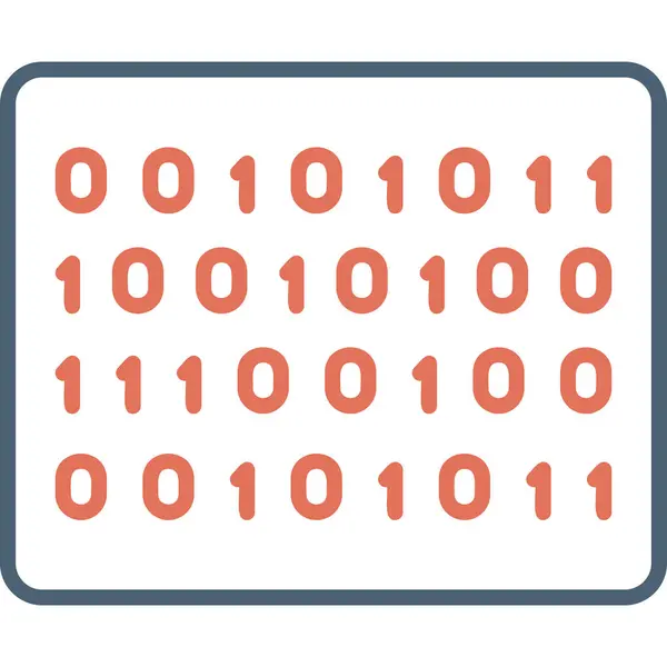Binärcode Vektorillustration Einfaches Symbol — Stockvektor