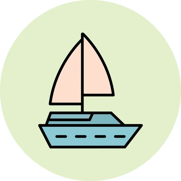 Icône Bateau Illustration Design Moderne — Image vectorielle