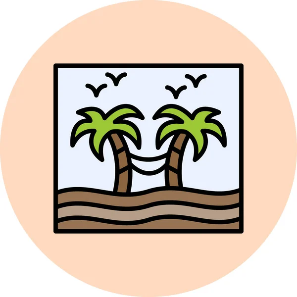Tropical Island Icon Vector Illustration — Stock Vector