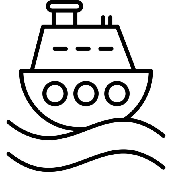 Schip Pictogram Vector Illustratie — Stockvector