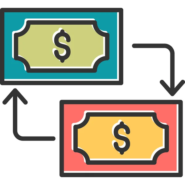 Dinero Volumen Negocios Icono Web Ilustración Simple — Archivo Imágenes Vectoriales