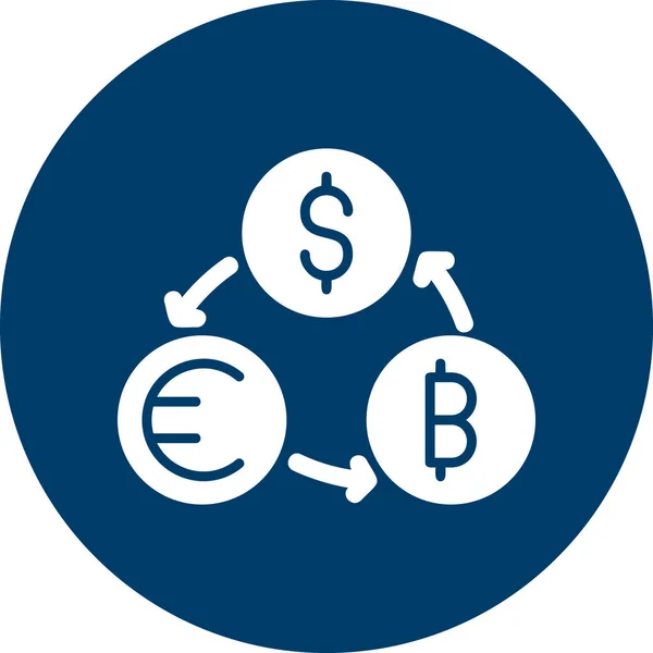 Cambio Valuta Icone Web Semplici — Vettoriale Stock