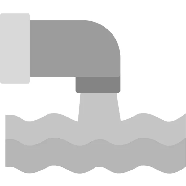 Вода Сточных Вод Векторная Иллюстрация Значков Линий — стоковый вектор