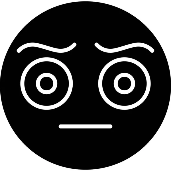 Verblüfftes Gesicht Emoticon Web Einfache Illustration — Stockvektor