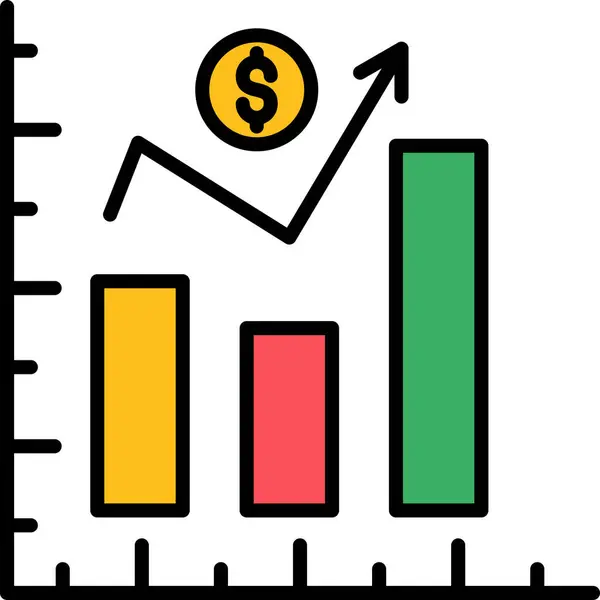 Gráfico Beneficios Financieros Diseño Simple — Vector de stock