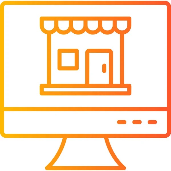 Online Shop Web Ikon Egyszerű Illusztráció — Stock Vector