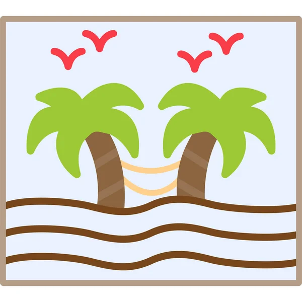 Tropical Island Icon Vector Illustration — Stock Vector