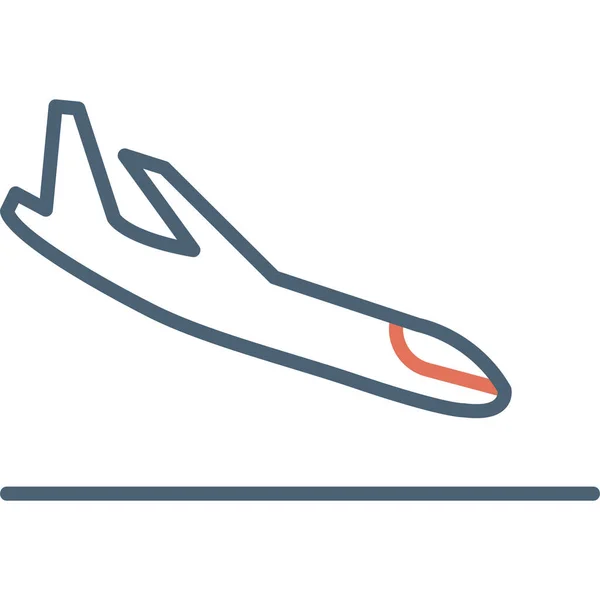 Aterrizaje Del Avión Icono Web Ilustración Simple — Vector de stock