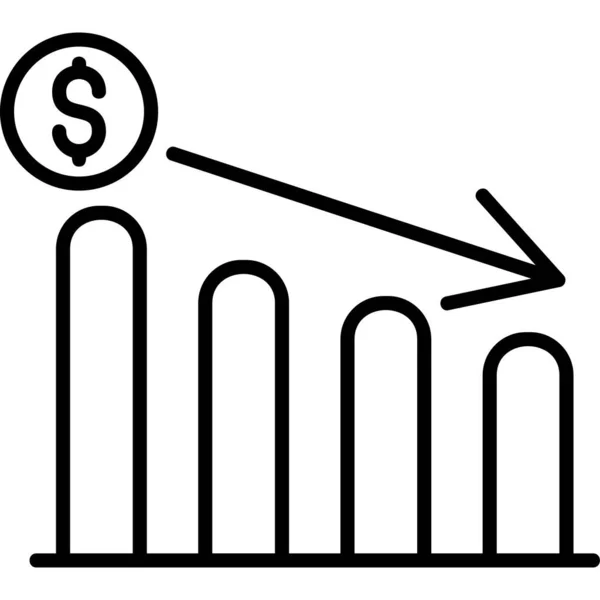 Profit Csökkentése Ikon Egyszerű Illusztráció — Stock Vector