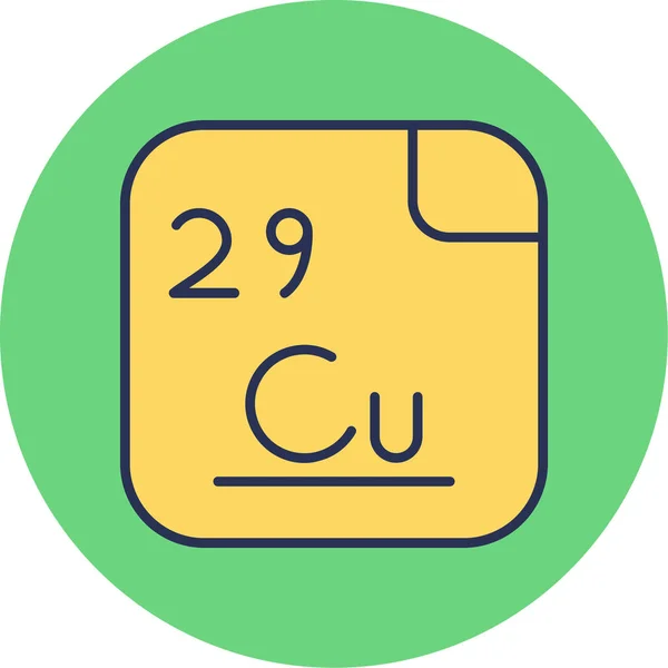 Bakır Kimyasal Element Basit Illüstrasyon — Stok Vektör