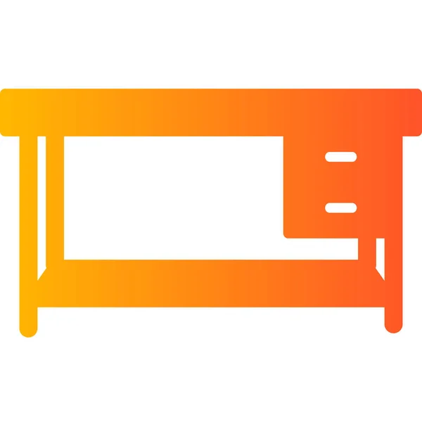 Table Bureau Icône Web Illustration Simple — Image vectorielle