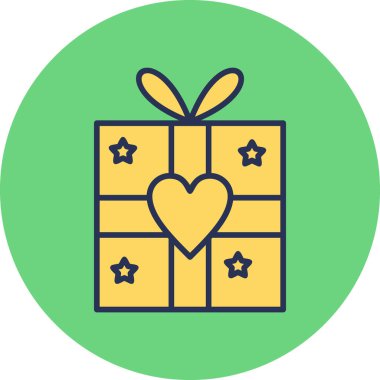 hediye kutusu simgesi, vektör illüstrasyonu