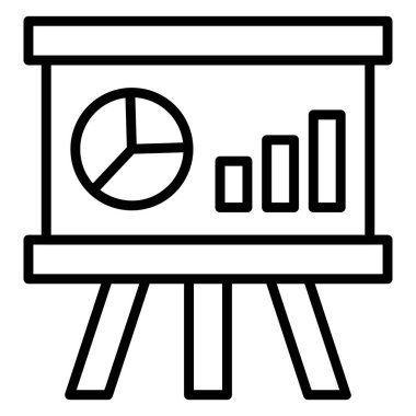 Beyaz tahta modern simge, vektör illüstrasyonu