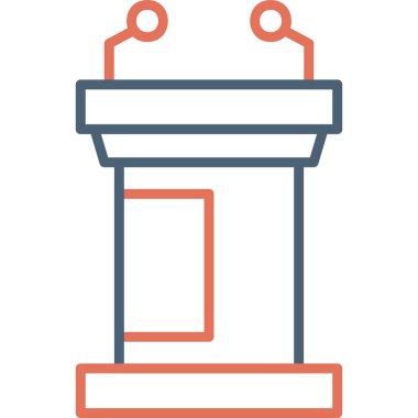 Podyum. Web simgesi basit bir illüstrasyon. Tribün simgesi