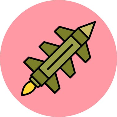 Missile Rocket icon in flat style. vector illustration