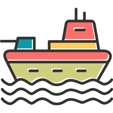 Gemi simgesi vektör illüstrasyonu