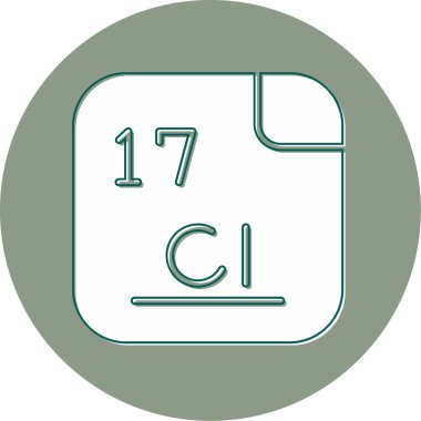 Klor, kimyasal element, ağ basit illüstrasyon