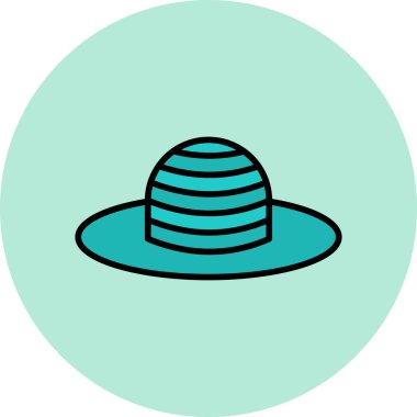 Güneş Şapkası. Web simgesi basit illüstrasyon