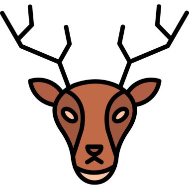 Geyik. Web simgesi basit illüstrasyon