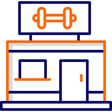 Spor salonu modern simgesi, vektör illüstrasyonu