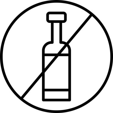 Alkol yok basit web simgesi vektör illüstrasyonu
