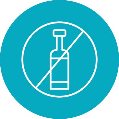 Alkol yok basit web simgesi vektör illüstrasyonu