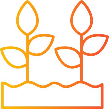 Toprak ve büyüyen bitkiler. Web simgesi basit illüstrasyon