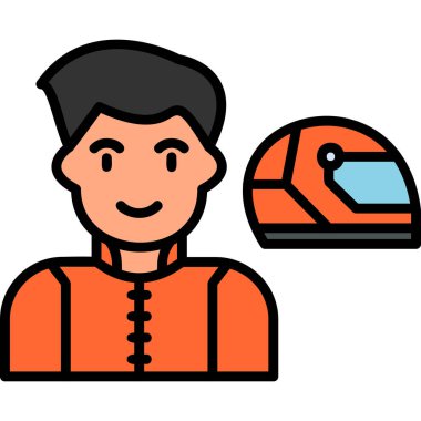 Araba yarışçısı modern simge, vektör illüstrasyonu