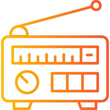 radyo, web basit simge illüstrasyonu