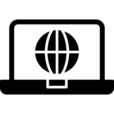 Bilgisayar. Web simgesi basit illüstrasyon