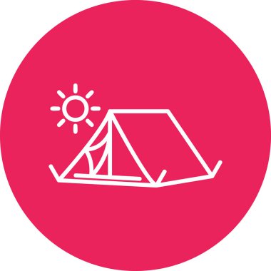 Çöl çadırı modern simgesi, vektör illüstrasyonu