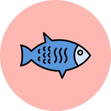 Balık. Web simgesi basit illüstrasyon