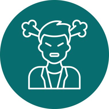 Kızgın Avatar simgesi vektör illüstrasyonu
