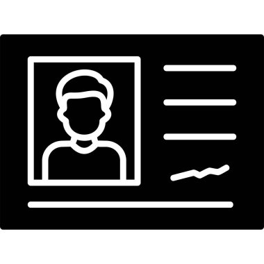 Kimlik kartı simgesi, vektör illüstrasyonu 