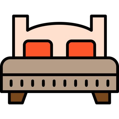 yatak modern simge vektör illüstrasyonu