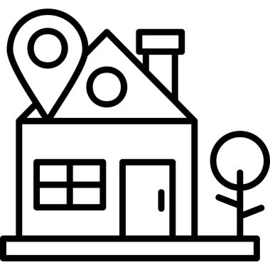Home Location pin. web icon simple illustration