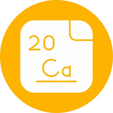 Kalsiyum, kimyasal element, ağ basit illüstrasyon
