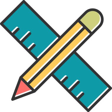 kalem ve cetvel kutsal kişilerin resmi, vektör çizim