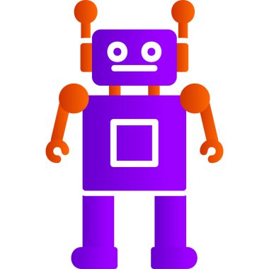Bir robot simgesinin vektör illüstrasyonu