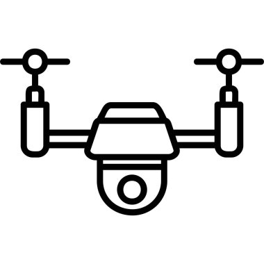 Drone simgesi, vektör illüstrasyonu basit tasarım