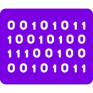 İkili Kod vektör illüstrasyonu, basit simge