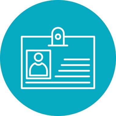 Kimlik kartı simgesi, vektör illüstrasyonu basit tasarım