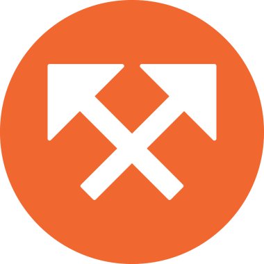 simple and minimalistic vector icon of the intersecting arrows