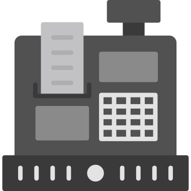 Kasiyer makinesi, web basit simge illüstrasyonu