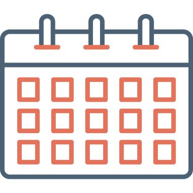 Takvim simgesi, vektör illüstrasyonu basit tasarım