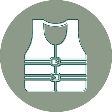 Renkli düz güvenlik yelek vektör simgesi