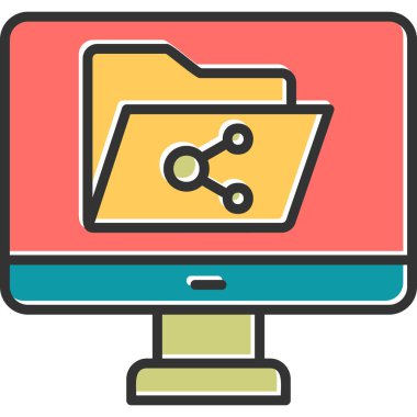 Dosya paylaşım simgesi, vektör illüstrasyonu