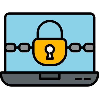 Fidye virüsü. Web simgesi basit illüstrasyon